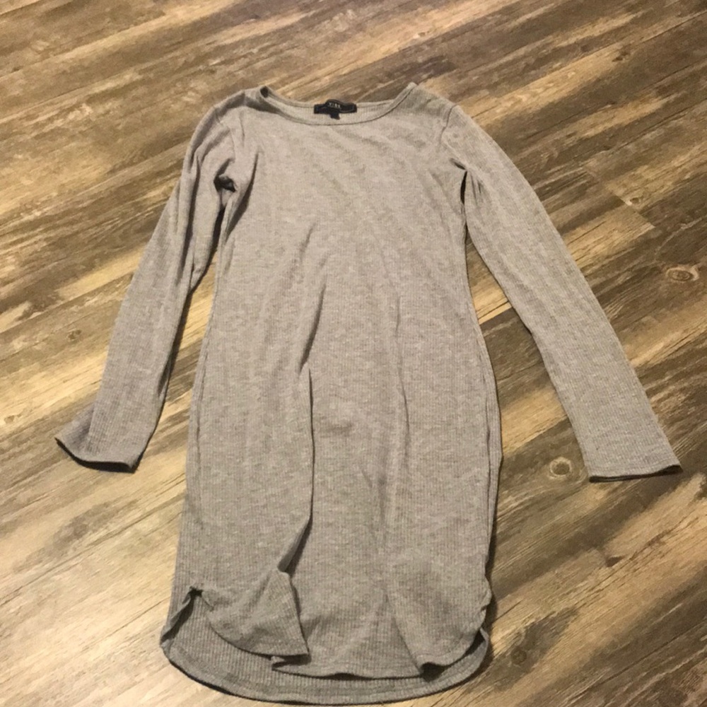 Gray sweater dress